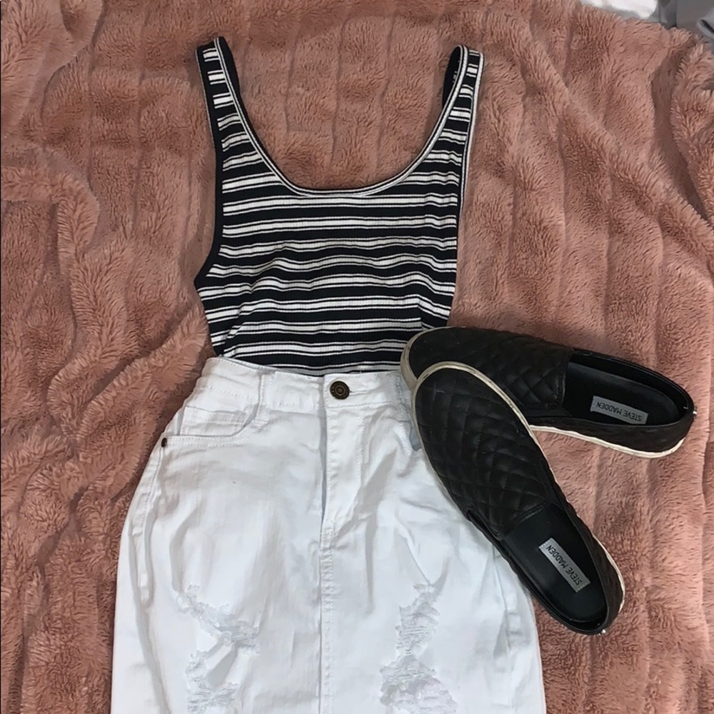 Urban Outfitters Black and white striped bodysuit